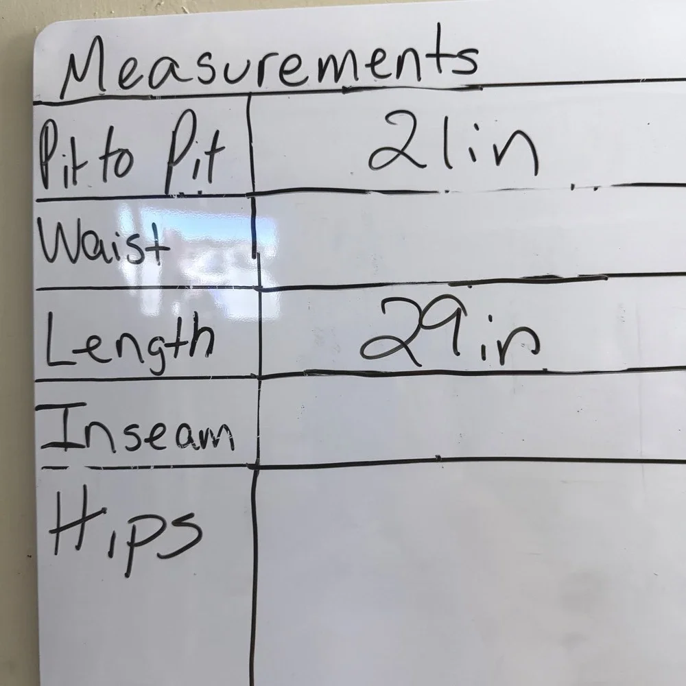 American Apparel Inc measurements chest